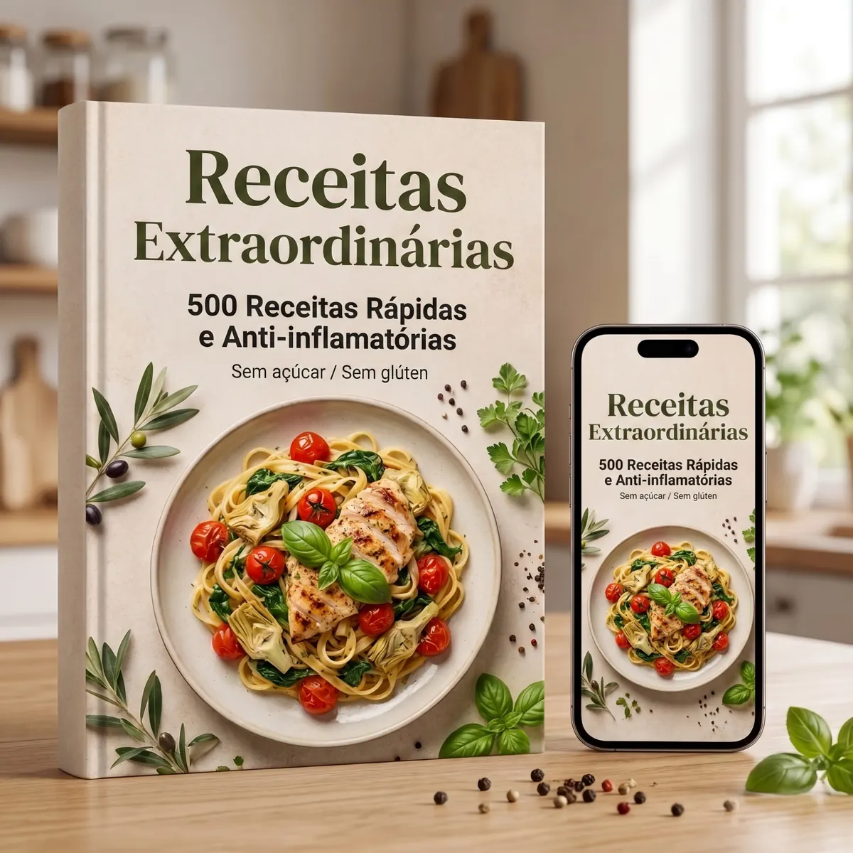 Livro Receitas Extraordinárias com 500 receitas rápidas e anti-inflamatórias