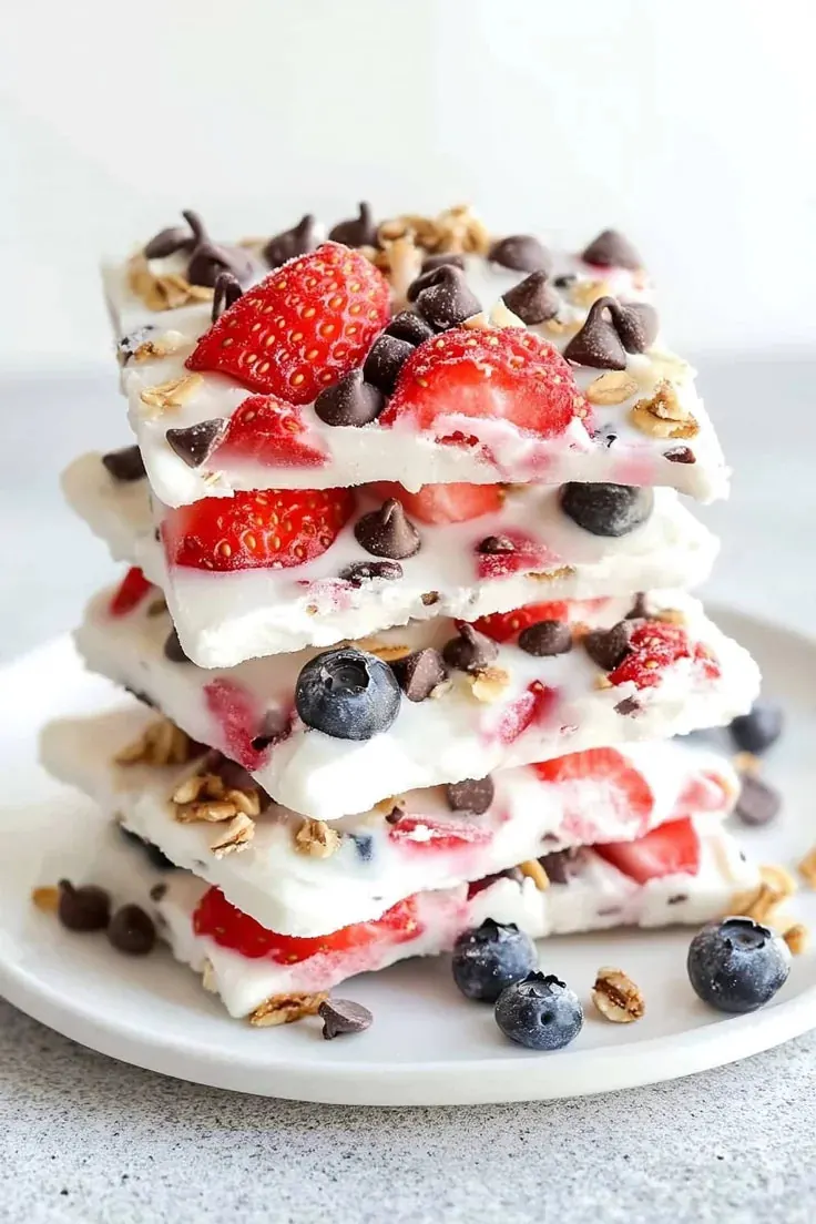 Snacks saudáveis com frutas vermelhas e granola